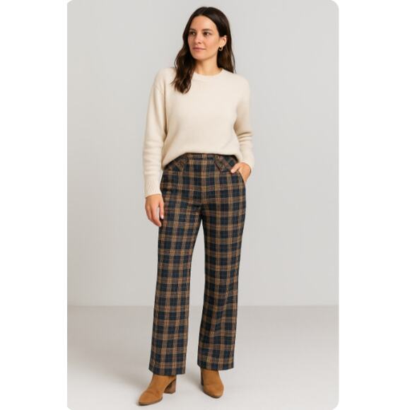 The Korner SZ 2 Bailey Plaid Pants Pockets Side Zip NWT $120 - Picture 1 of 9